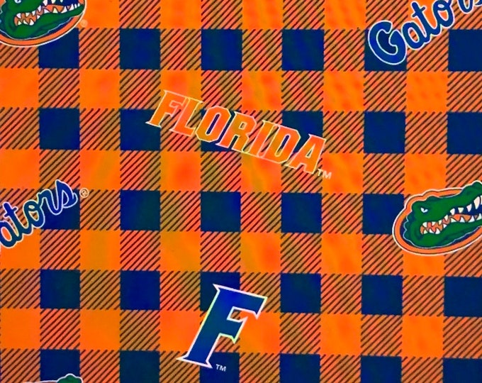 Florida Gators 100% Cotton Fabric - Plaid