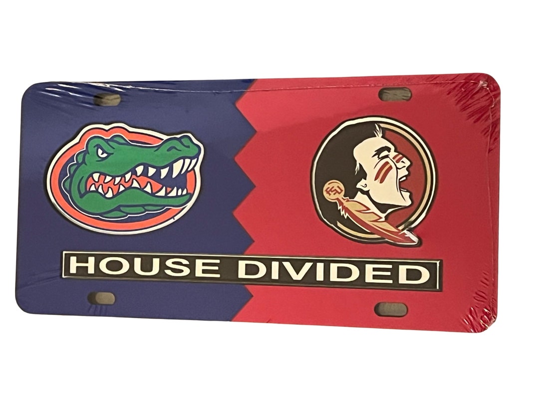 Florida Gators House Divided FL / FSU Mirrored License Plate Tag Etsy