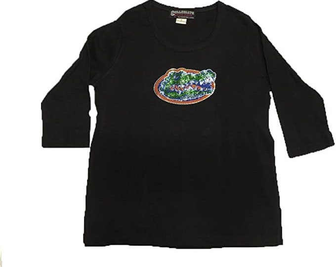 Florida Gators 3/4 Sleeve Rhinestone Head Logo Shirt