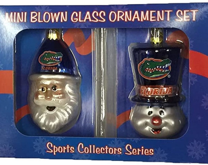 Florida Gators Santa & Top Hat Snowman Ornament Set