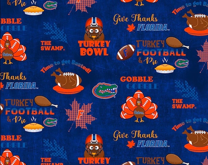 Florida Gators 100% Cotton Thanksgiving Fabric