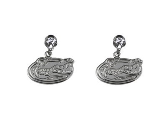 Florida Gators Dangle Silver Colored Earrings