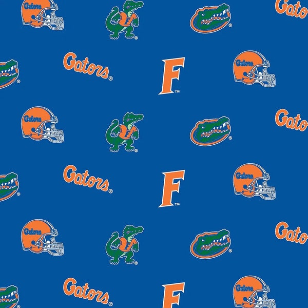 Florida Gators 100% Cotton Fabric 1/2 Yard - Jumble