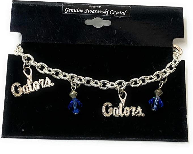 Florida Gators Gators Script and Swarovski Bracelet