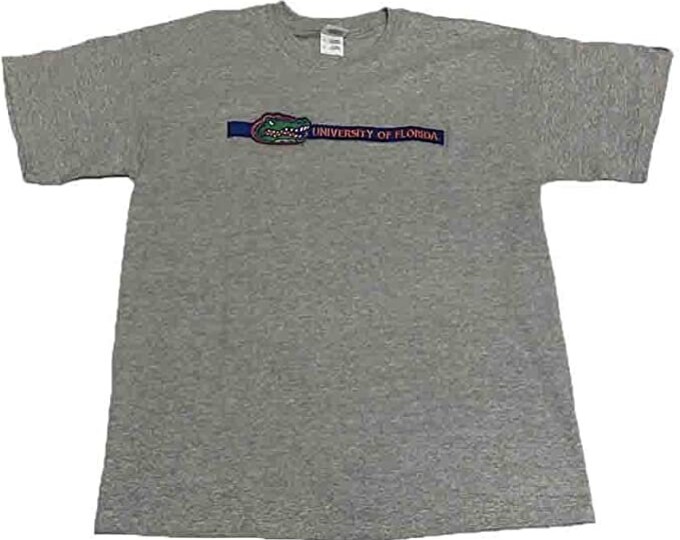 Florida Gators Grey Applique and Embroidered UF T-Shirt