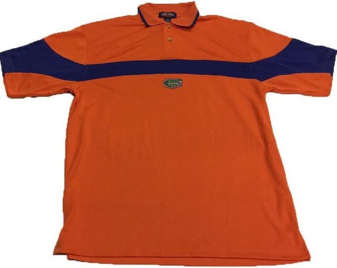 Florida Gators Moisture Wear Orange with Blue Polo