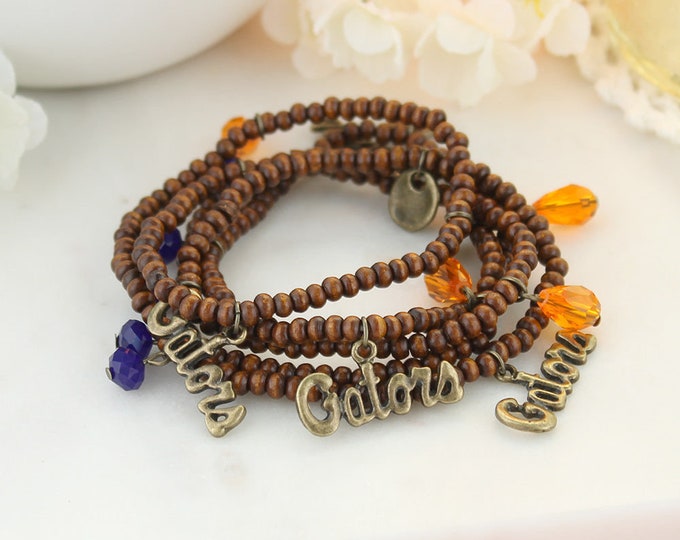 Florida Wood Bead Stretch Necklace/Bracelet