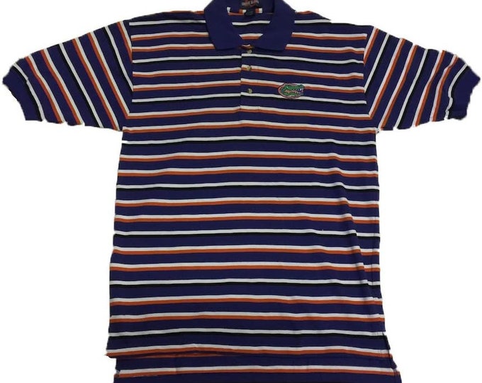 Florida Gators Blue and Orange Wide Striped Polo