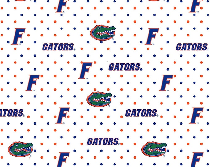 Florida Gators 100% Cotton Fabric - Pin Dot
