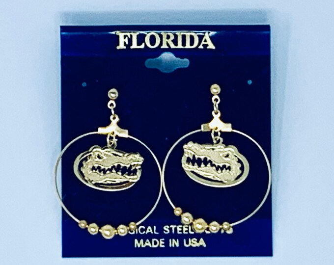 Florida Gators Head Logo Hoop Earrings