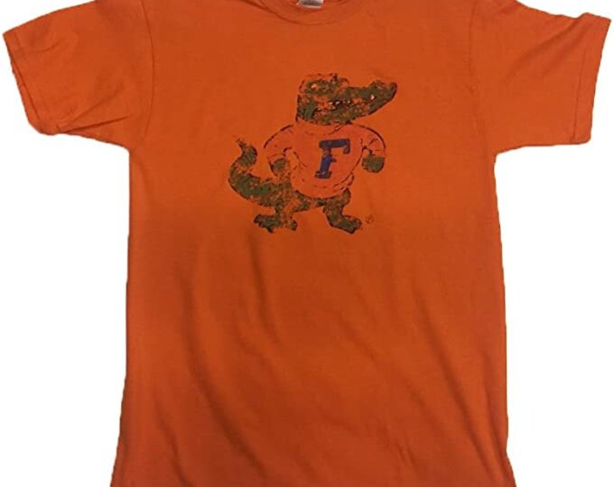 Florida Gators Orange Distressed Albert T-Shirt Tee (Medium)
