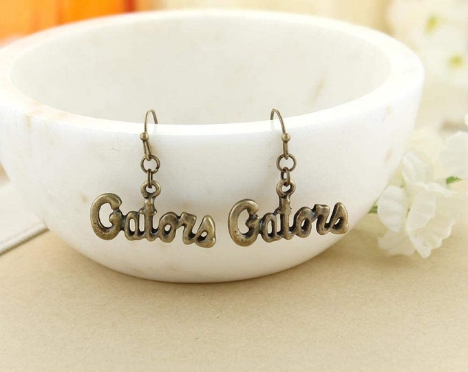 Florida Gators Vintage Look Script Earrings