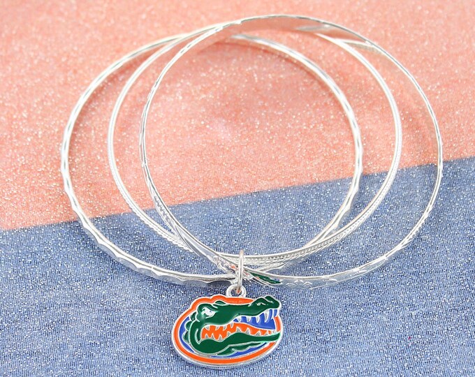 Florida Enamel Logo & Triple Bangle Bracelet