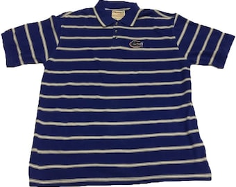 Florida Gators Blue with Gray and White Striped Polo