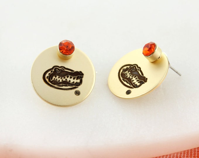 Florida Logo Gold Disc Earring Jacket