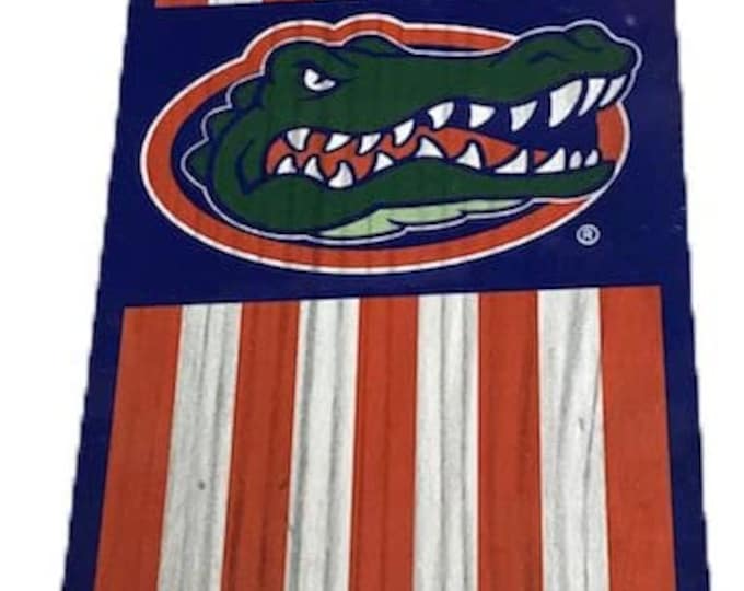 Florida Gators 4" x 13" Patriotic Wood Sign
