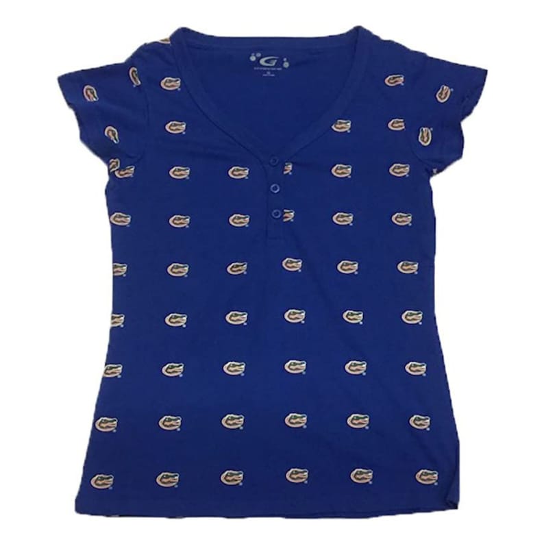 Florida Gators Ladies 3 Button All Over Print Top image 1