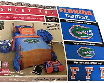 Florida Gators 250 TC Twin Sheet Set