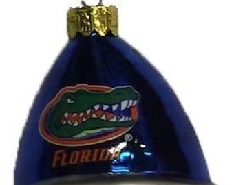 Florida Gators Blown Glass Santa Cap Ornament