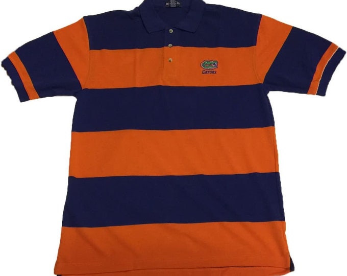 Florida Gators Blue and Orange Wide Striped Polo