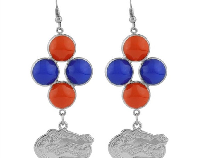 Florida Gators Beaded Drop Bubble Earrings