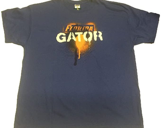 Florida Gators Blue Stencil Gators Drip T-Shirt Tee (XXL)