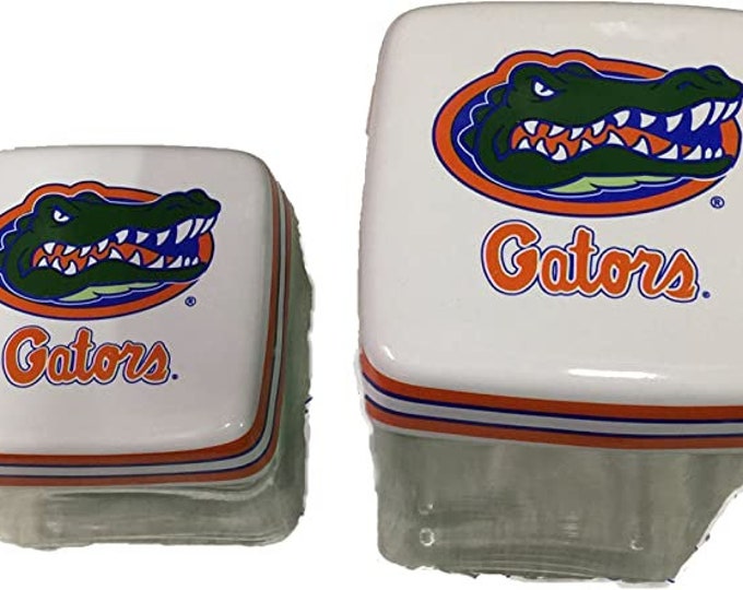 Florida Gators Set of 2 Glass Jars