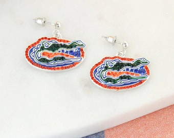 Florida Gators Head Logo Crystal Earrings