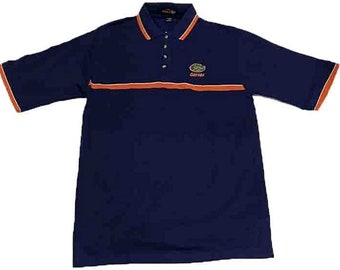 Florida Gators Blue Polo with an Orange and White Stripe