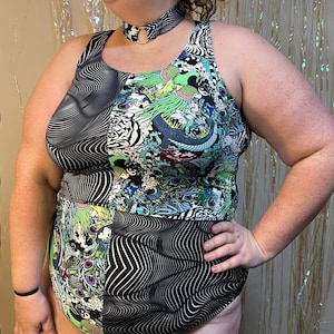 MADE TO ORDER Plus-size Deep in the Jungle vip festival 3pc high waisted bottoms set