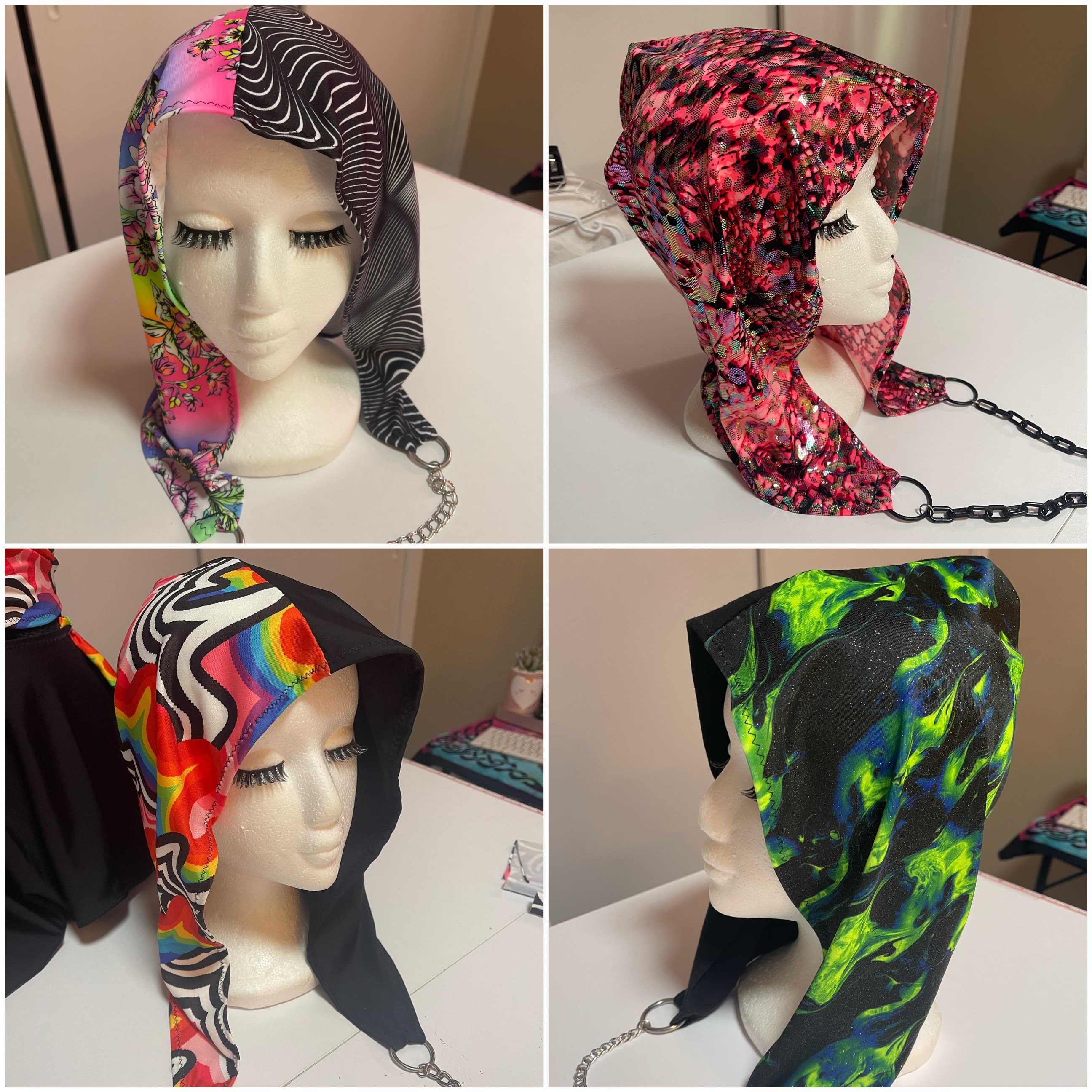 Rave Hood With Chain - Etsy display picture 2