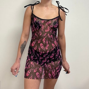 MADE TO ORDER Twin Flame mesh tie-strap dress