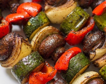 Gemarineerd en gegrild groente kabobs recept