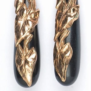 Handmade Gold Quartz Earring Art nouveau style