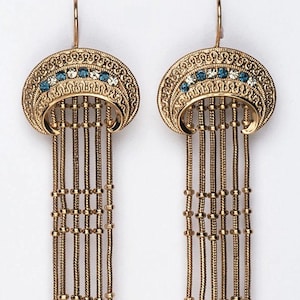 Large handmade gold orecchino art nouveau style