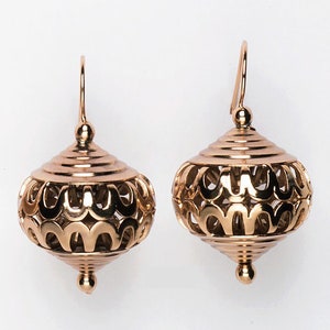 Handmade Gold Small Earring Art nouveau style