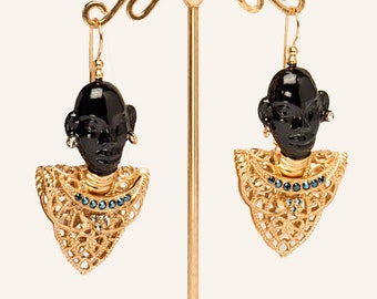 Handmade Gold Iconic Earring Art deco style