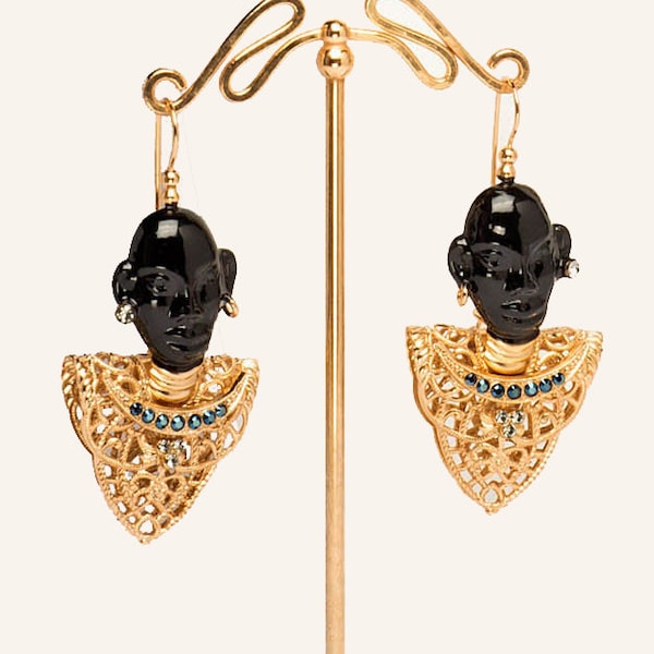 Handmade Gold Iconic Earring Art deco style