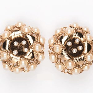 Handmade Gold Pearl Earring Victorian style