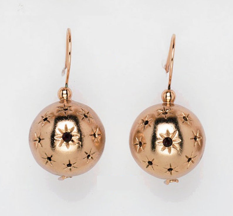 Handmade Gold Small Earring Art Deco style Cristal Swarovski