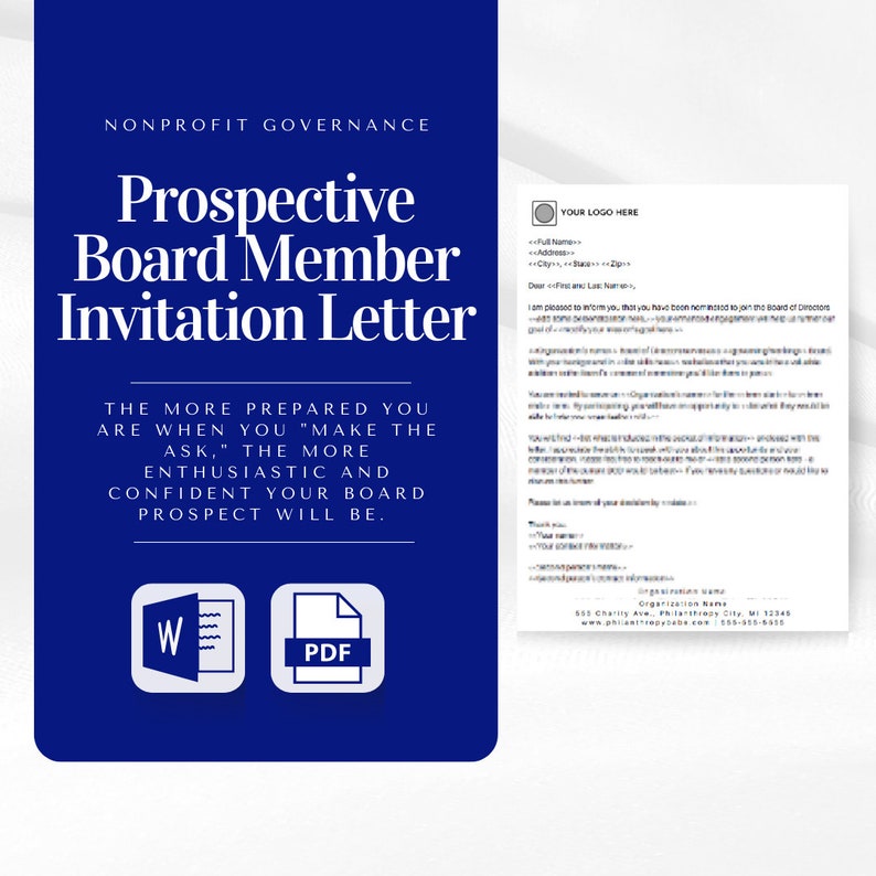 Prospective Board Member Invitation Letter Nonprofit Governance