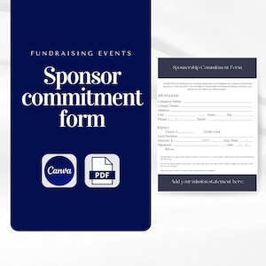 Fundraiing Eventsponsor Commitment Form Vorlage | Antwortkarte | Eventsponsor | Firmensponsor | Anfrage Anschreiben | Anschreiben