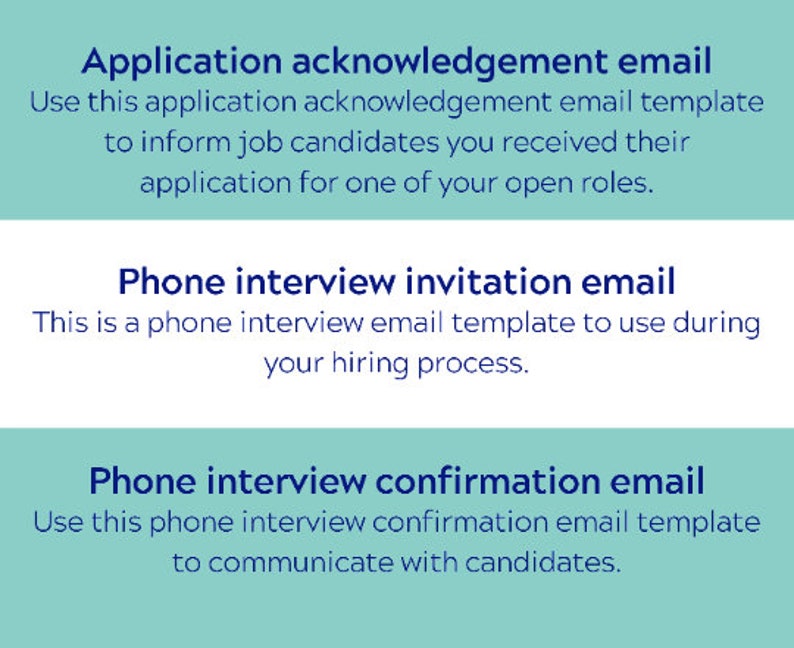 Interview Process Email Template Pack - Etsy