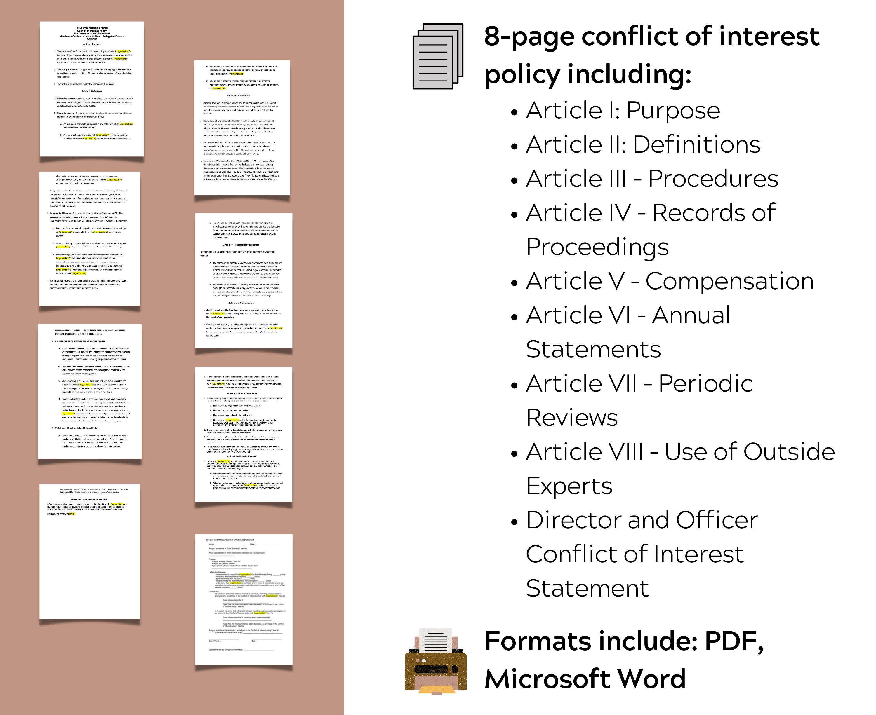 Nonprofit Conflict Of Interest Policy Template Conflict Of Interest
