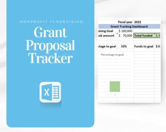 Grant Proposal Tracker: Nonprofit Fundraising Management (Excel & PDF)