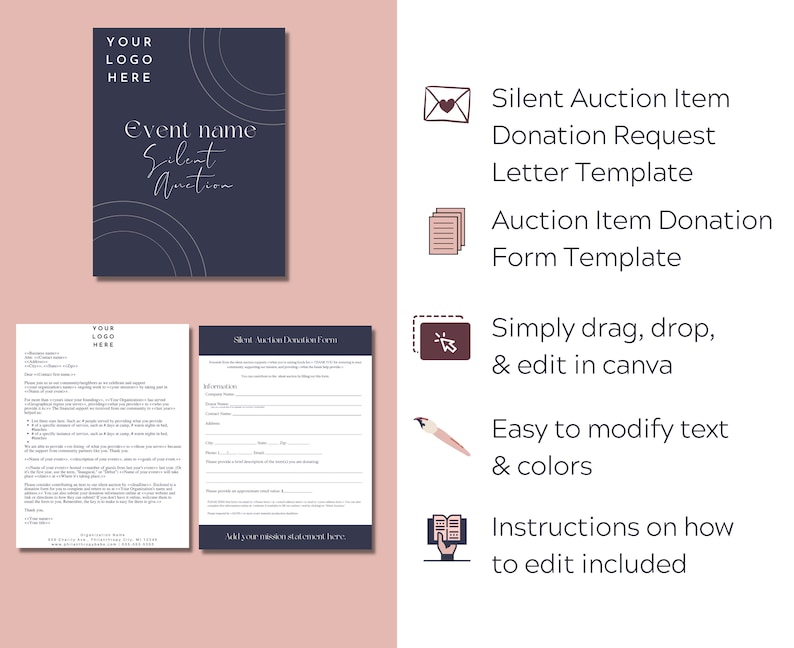Auction Item Donation Request Letter Event Template Etsy