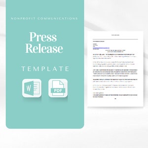 Press Release Template | Nonprofit Fundraising | Nonprofit Communications