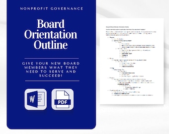 Nonprofit Board Member Orientation Outline (PDF & Word)