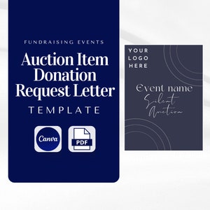 Auction Item Donation Request Letter | Event Template | Nonprofit Fundraising Event | Fundraising Template