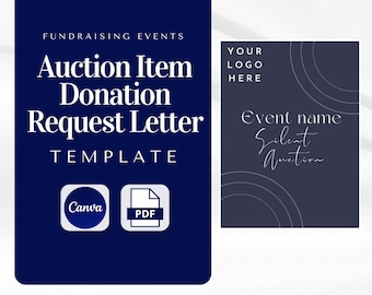 Auction Item Donation Request Letter Template: Nonprofit Fundraising (PDF)